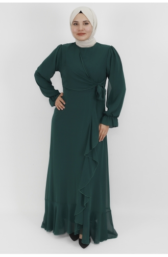 Smaragdgrün Hijab-Abendkleider 10010-01