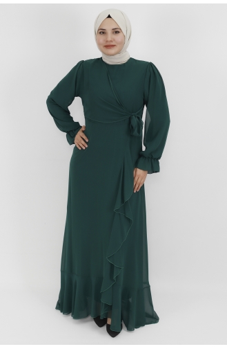 Habillé Hijab Vert emeraude 10010-01