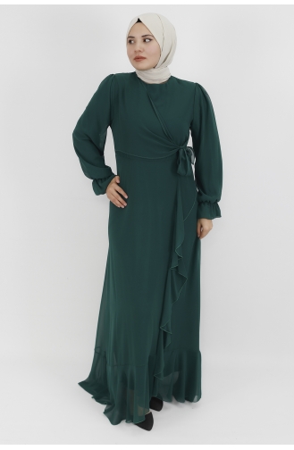 Habillé Hijab Vert emeraude 10010-01