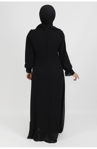 Schwarz Hijab-Abendkleider 10010-02