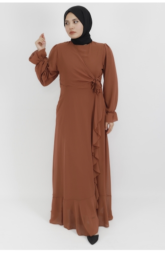 Tan Hijab Evening Dress 10010-03