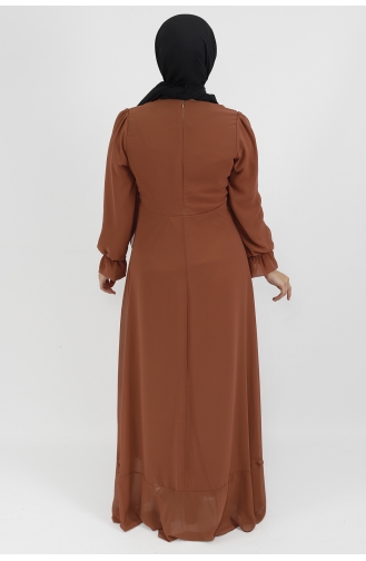 Tan Hijab Evening Dress 10010-03