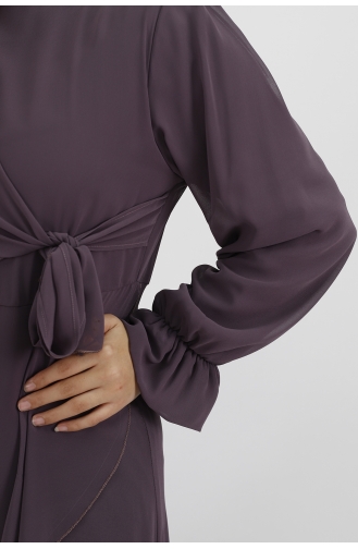 Fırfir Detaylı Şifon Kumaş Abiye 10010-04 Lila