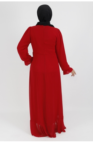 Rot Hijab-Abendkleider 10010-05