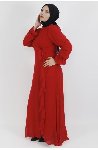 Rot Hijab-Abendkleider 10010-05