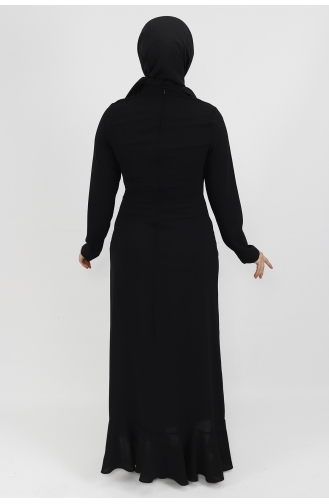 Black Hijab Evening Dress 4223-02