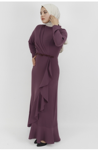 Violet Hijab Evening Dress 4223-03