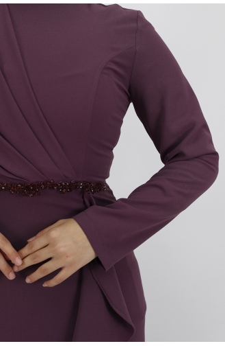 Violet Hijab Evening Dress 4223-03