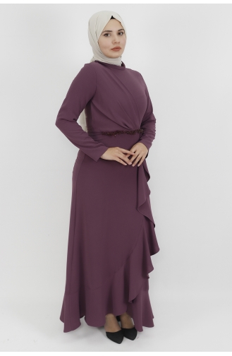 Violet Hijab Evening Dress 4223-03