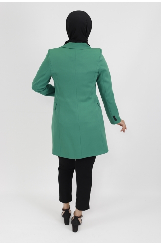 Kruvaze Yaka Düğme Detaylı Blazer Ceket 62203-02 Yeşil