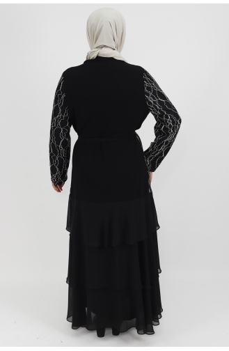 Schwarz Hijab-Abendkleider 4399-01