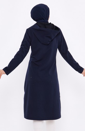 Lace Up Sweatshirt 3030-02 Navy Blue 3030-02