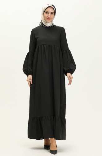 Shirred Dress 1851-01 Black 1851-01