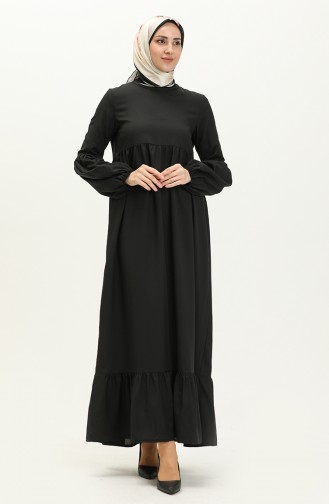 Shirred Dress 1851-01 Black 1851-01