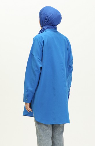 Nakışlı Tunik 0132-01 İndigo