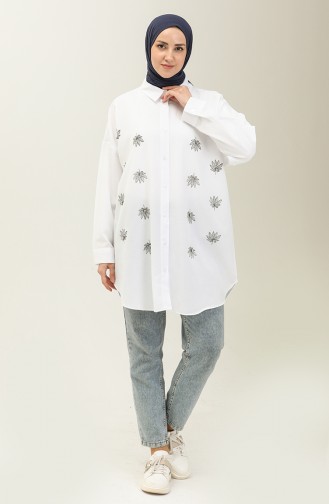 Embroidered Tunic 0132-02 white 0132-02