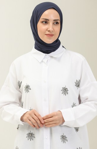 Embroidered Tunic 0132-02 white 0132-02