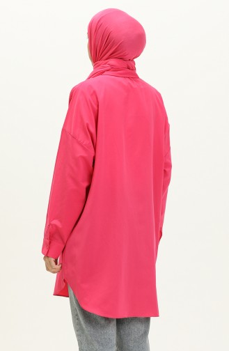 Nakışlı Tunik 0132-03 Fuşya