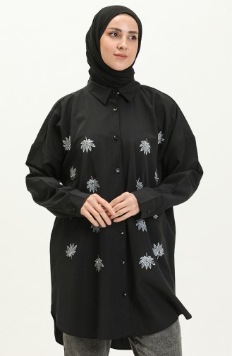 Bestickte Tunika 0132-05 Schwarz 0132-05