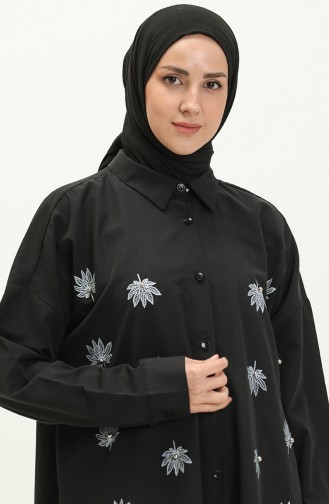 Bestickte Tunika 0132-05 Schwarz 0132-05