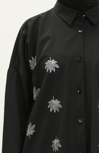 Bestickte Tunika 0132-05 Schwarz 0132-05