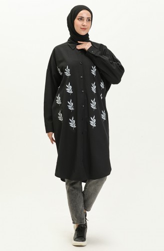 Embroidered Shirt Tunic 0133-03 Black 0133-03