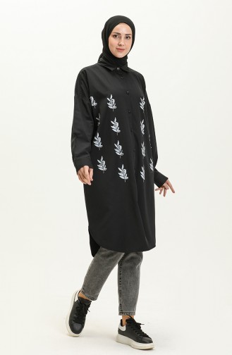 Embroidered Shirt Tunic 0133-03 Black 0133-03
