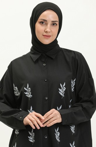 Embroidered Shirt Tunic 0133-03 Black 0133-03
