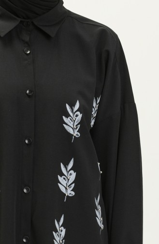 Embroidered Shirt Tunic 0133-03 Black 0133-03