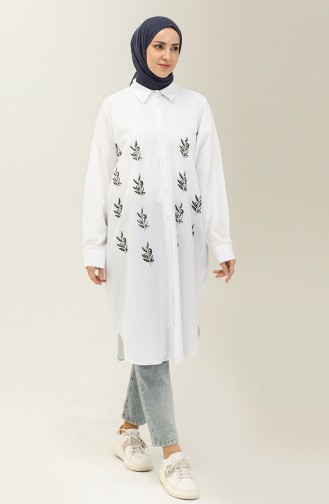 Embroidered Shirt Tunic 0133-06 white 0133-06