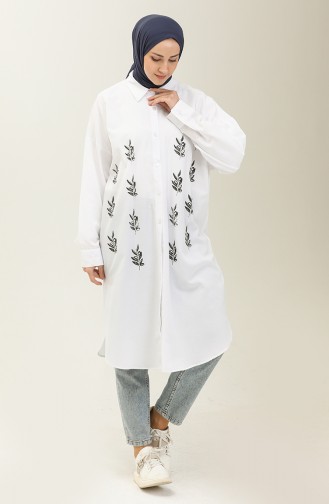 Embroidered Shirt Tunic 0133-06 white 0133-06