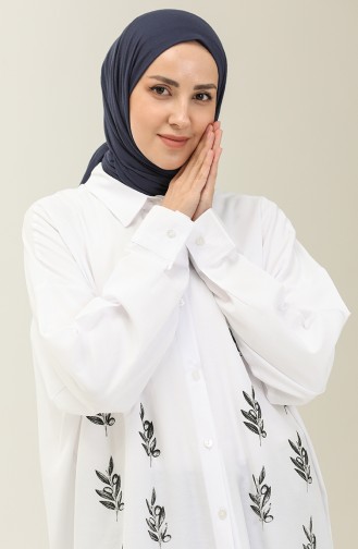 Embroidered Shirt Tunic 0133-06 white 0133-06