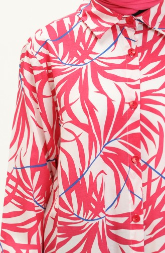 Printed Long Tunic 1029-01 Fuchsia 1029-01