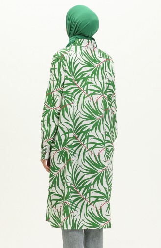 Printed Long Tunic 1029-02 Emerald Green 1029-02