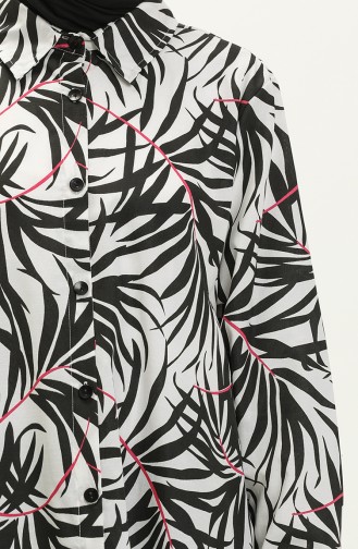 Patterned Long Tunic 1029-03 Black 1029-03