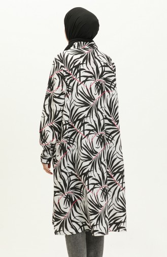 Patterned Long Tunic 1029-03 Black 1029-03