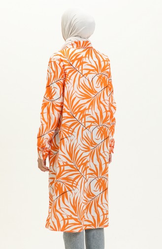 Printed Long Tunic 1029-04 Orange 1029-04