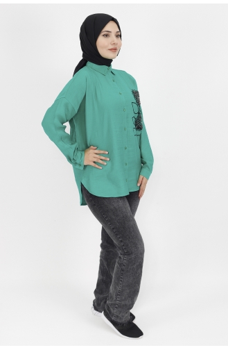 Green Overhemdblouse 2341-01