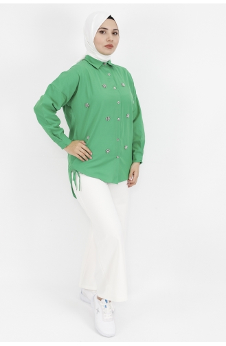 Green Overhemdblouse 6991-01