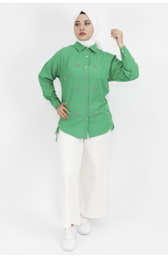 Green Overhemdblouse 6991-01