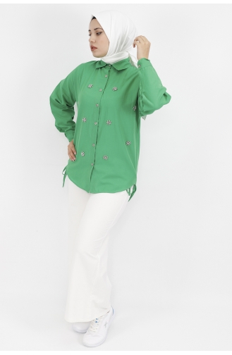 Green Overhemdblouse 6991-01