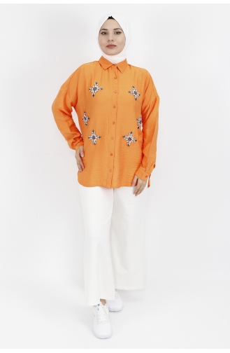 Orange Overhemdblouse 2339-02