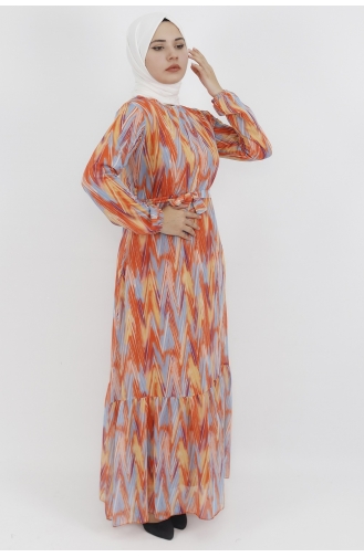 Orange Hijab Dress 403-01