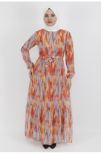 Orange Hijab Dress 403-01
