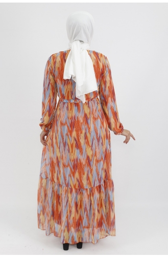 Orange Hijab Dress 403-01
