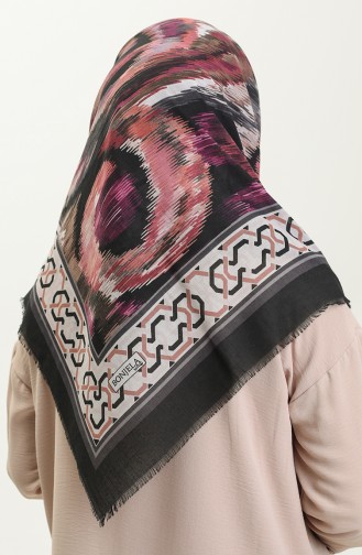 Printed Flame Scarf 13217-06 Black Gray 13217-06