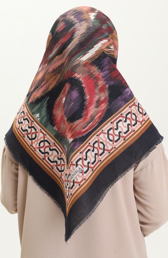 Printed Scarf 13217-12 Dark Blue Brown 13217-12
