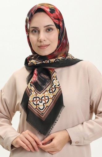 Printed Scarf 13217-14 Black Red 13217-14