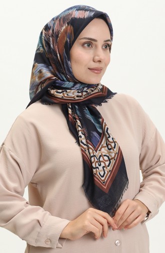 Printed Scarf 13217-16 Navy Blue 13217-16