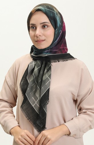 Printed Scarf 13218-01 Black Purple 13218-01